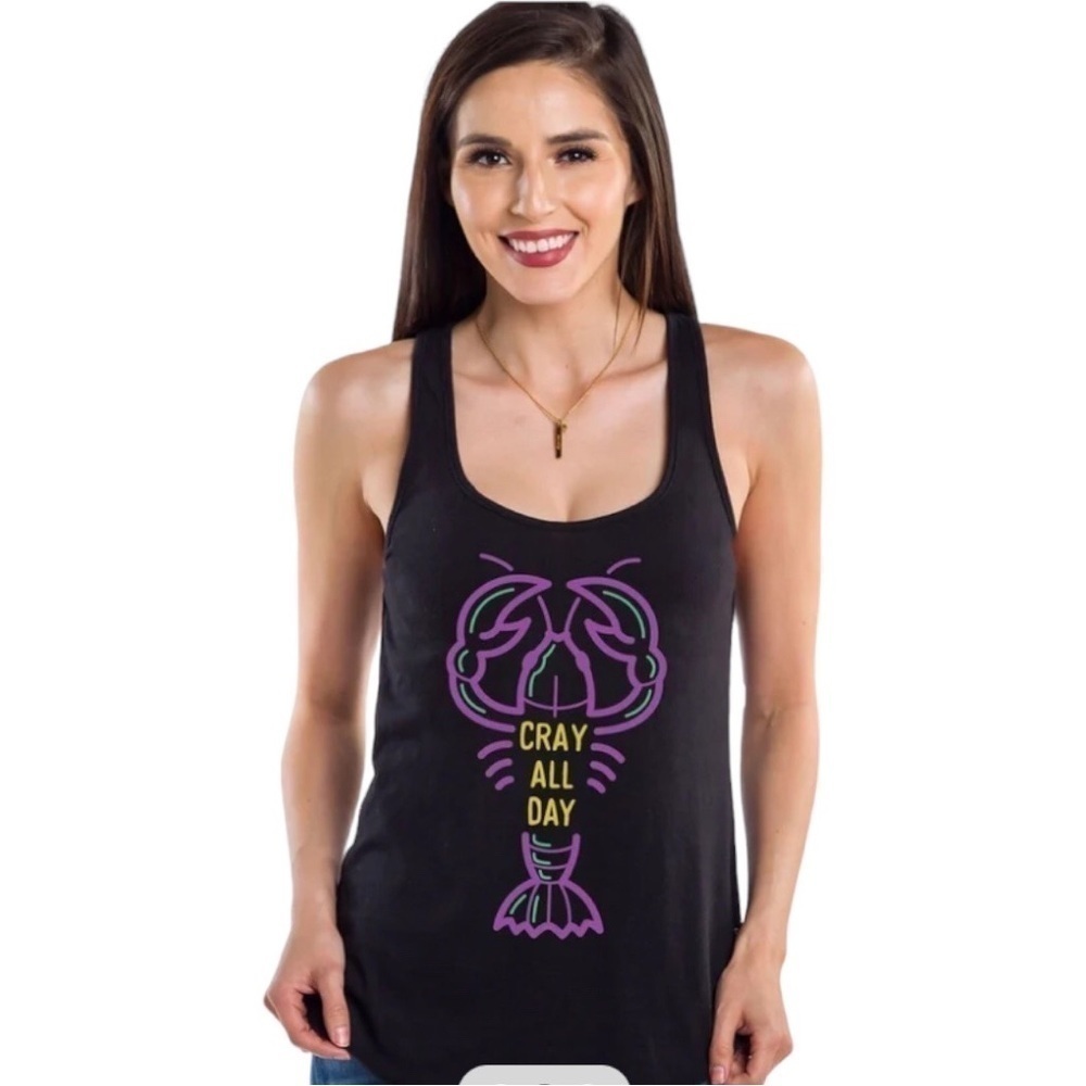 Tipsyelves Cray All Day Black Racerback Tank Top Size 3XL